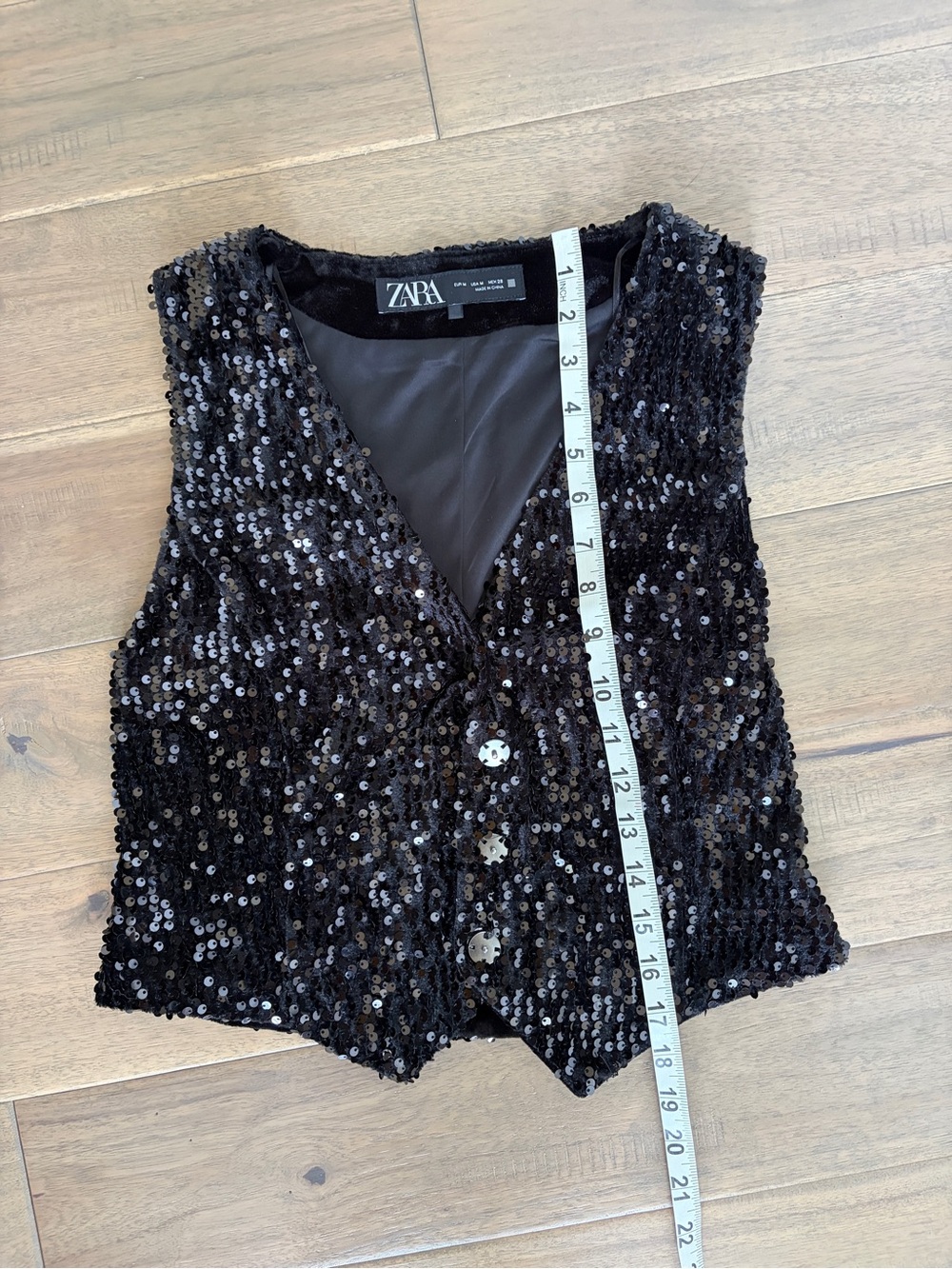Zara Black Sequin Festival Vest Medium - Picture 8 of 8